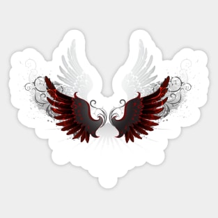 Stylized patterned black wings Sticker